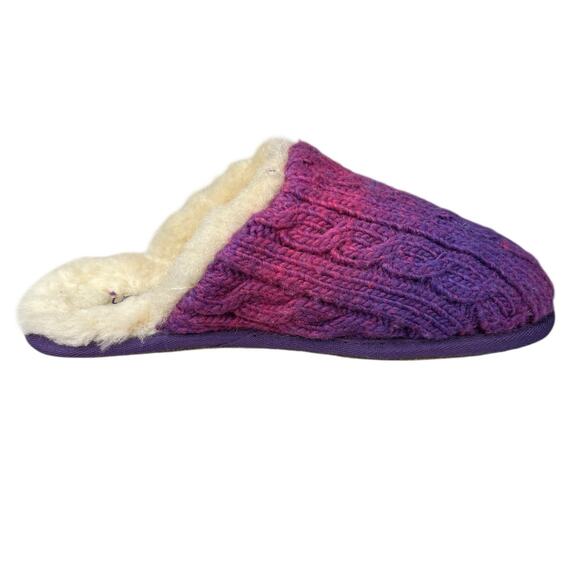 UGG Kids Scuffette Purple Sweater Knit Crochet Slipper Size US 5 - Picture 4 of 10
